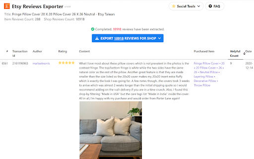 Etsy İncelemeleri İhracatçı | Chrome web mağazasındaki görseller OffiDocs Chromium çevrimiçi ile çalıştırılacak