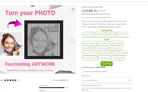 Etsy Tagsy from Chrome web store to be run with OffiDocs Chromium online Etsy Tagsy from Chrome web store to be run with OffiDocs Chromium online