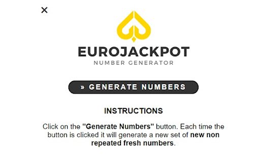 Eurojackpot Number Generator  from Chrome web store to be run with OffiDocs Chromium online