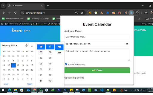 Event Calendar  from Chrome web store to be run with OffiDocs Chromium online