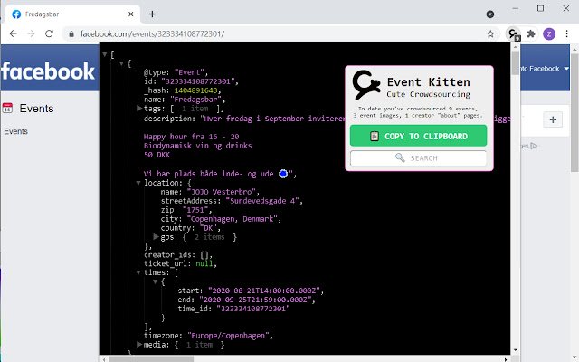 Event Kitten crowdsource culture  from Chrome web store to be run with OffiDocs Chromium online