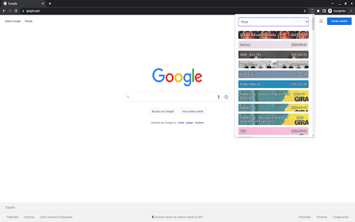 EventosMusicales  from Chrome web store to be run with OffiDocs Chromium online