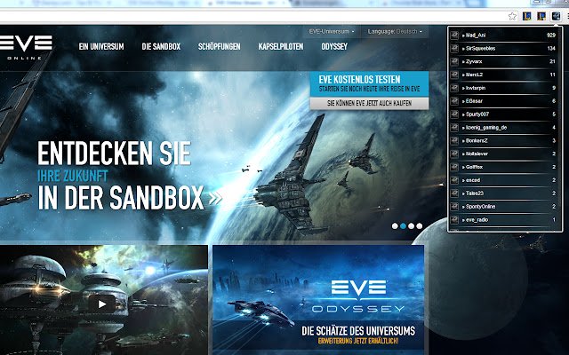 EVE Online Streams  from Chrome web store to be run with OffiDocs Chromium online