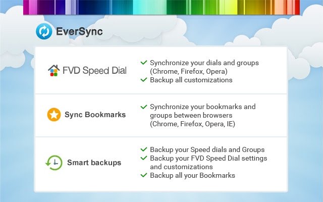 EverSync Sincronizza segnalibri, backup dei preferiti dal negozio web di Chrome da eseguire con OffiDocs Chromium online