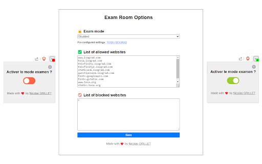 Exam Room Block website during exam  from Chrome web store to be run with OffiDocs Chromium online