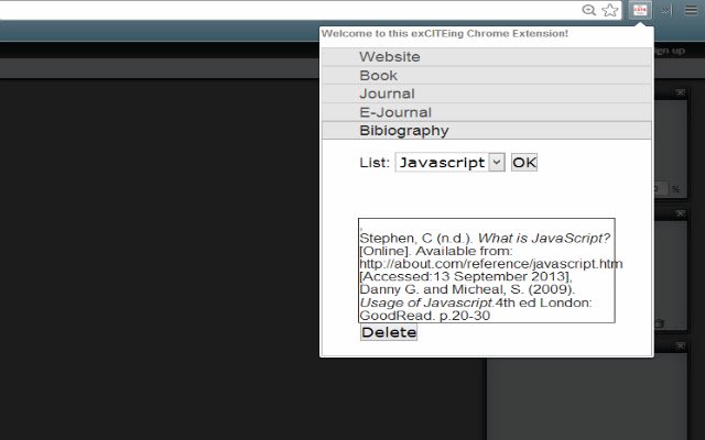 exCITEting  from Chrome web store to be run with OffiDocs Chromium online