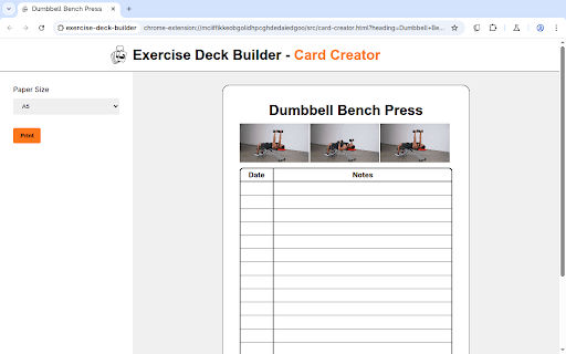 Exercise Deck Builder  from Chrome web store to be run with OffiDocs Chromium online