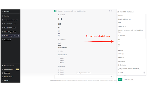 ExportGPT: Export ChatGPT Conversation  from Chrome web store to be run with OffiDocs Chromium online