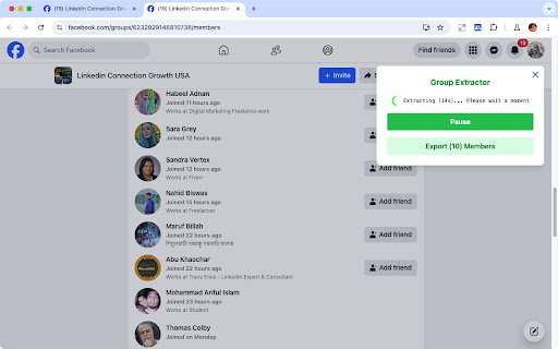 Export Group Members for Facebook  from Chrome web store to be run with OffiDocs Chromium online