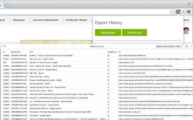 Exporteer de geschiedenis van de Chrome-webwinkel om te worden uitgevoerd met OffiDocs Chromium online