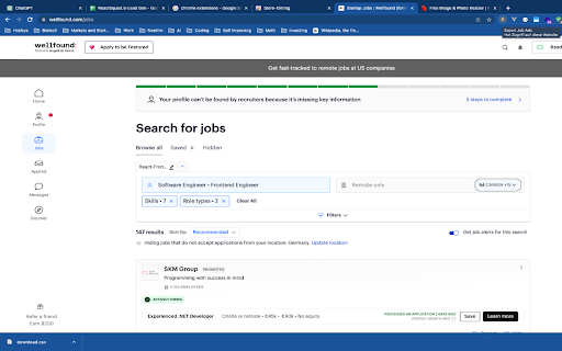 Export Job Ads  from Chrome web store to be run with OffiDocs Chromium online