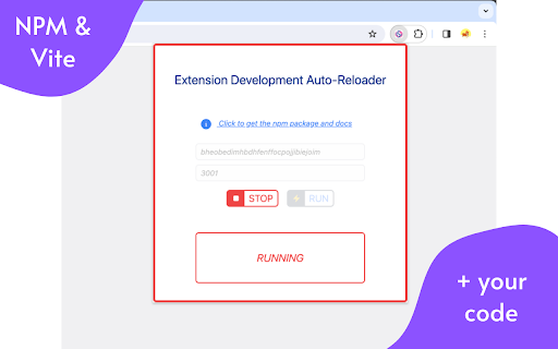 Extension Development Auto Reloader  from Chrome web store to be run with OffiDocs Chromium online