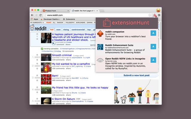 ExtensionHunt du Chrome Web Store à exécuter avec OffiDocs Chromium en ligne