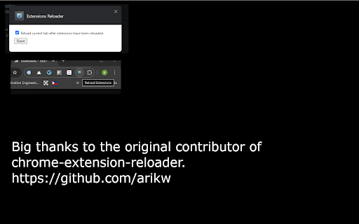 Extensions Reloader  from Chrome web store to be run with OffiDocs Chromium online