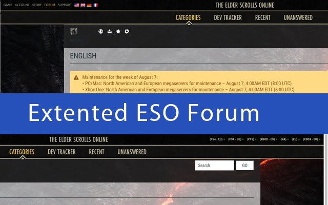 Extented ESO Forum ຈາກ Chrome web store ທີ່ຈະດໍາເນີນການກັບ OffiDocs Chromium ອອນໄລນ໌