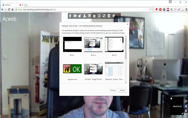 ext meeting desktop sharing  from Chrome web store to be run with OffiDocs Chromium online