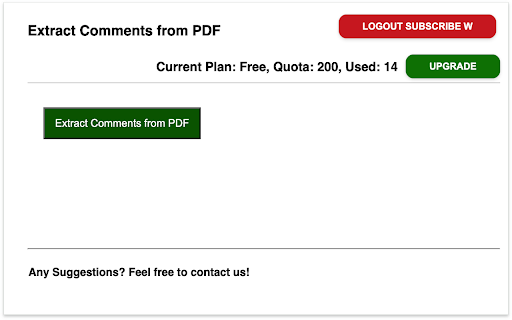Extract Comments from PDF  from Chrome web store to be run with OffiDocs Chromium online