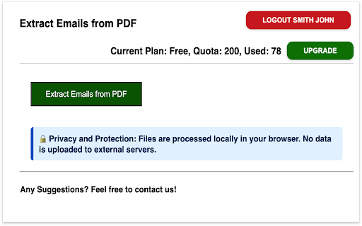 Extract Emails from PDF  from Chrome web store to be run with OffiDocs Chromium online