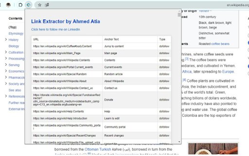 Extract links from pages  from Chrome web store to be run with OffiDocs Chromium online