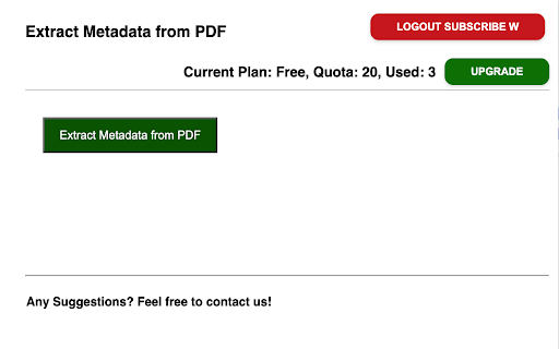 Extract Metadata from PDF  from Chrome web store to be run with OffiDocs Chromium online