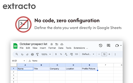 Extracto.bot AI Web Scraper  from Chrome web store to be run with OffiDocs Chromium online