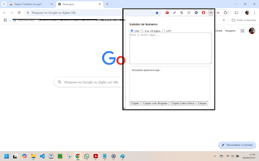 Extrator de Números  from Chrome web store to be run with OffiDocs Chromium online