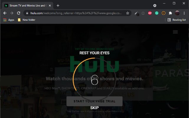 Eye Saver 20 20 20 ตัวเตือนการหยุดพักจาก Chrome เว็บสโตร์ที่จะเรียกใช้ด้วย OffiDocs Chromium ออนไลน์