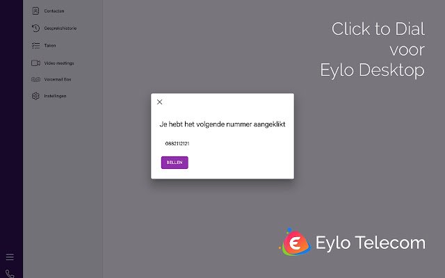 Eylo Click to Dial  from Chrome web store to be run with OffiDocs Chromium online