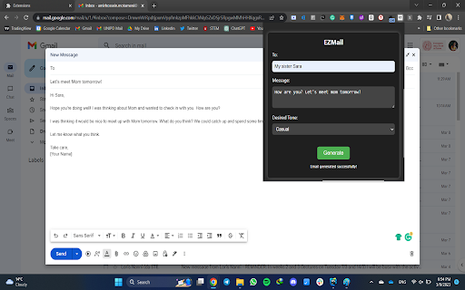 EZMail  from Chrome web store to be run with OffiDocs Chromium online