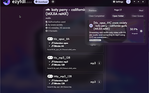 ezytdl browser connector  from Chrome web store to be run with OffiDocs Chromium online