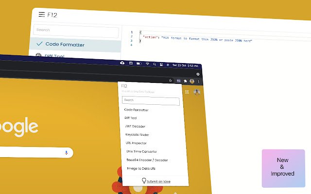 F12 daripada kedai web Chrome untuk dijalankan dengan OffiDocs Chromium dalam talian