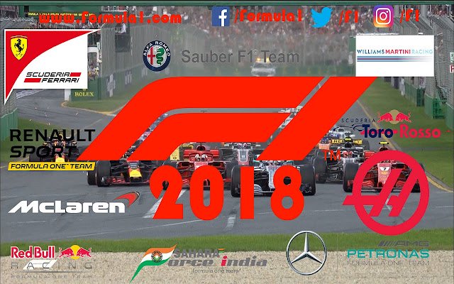 F1 2018 Chrome Theme  from Chrome web store to be run with OffiDocs Chromium online