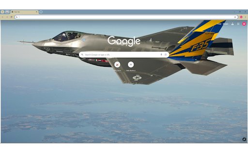 F 35 Fighter Plane Flying on Clear Blue Sky  from Chrome web store to be run with OffiDocs Chromium online