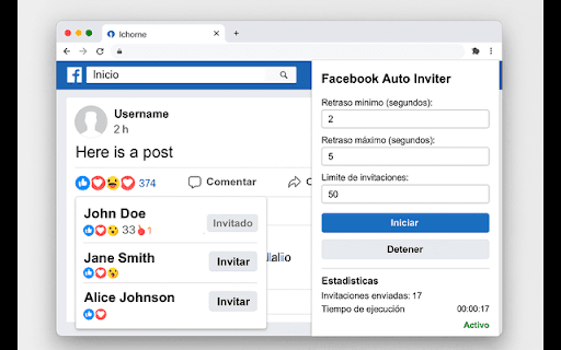 Facebook Auto Inviter  from Chrome web store to be run with OffiDocs Chromium online