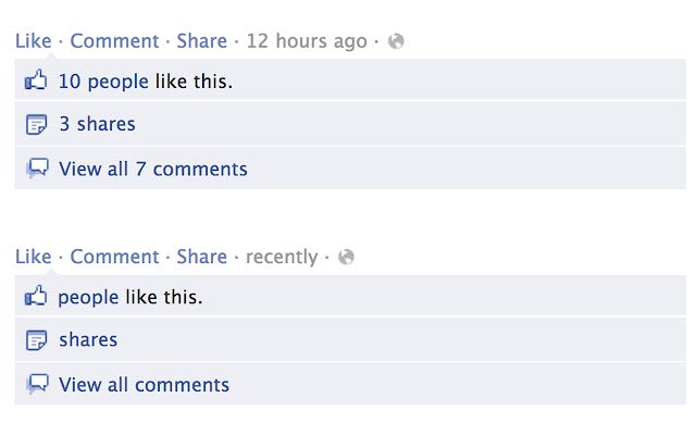Facebook Demetricator  from Chrome web store to be run with OffiDocs Chromium online