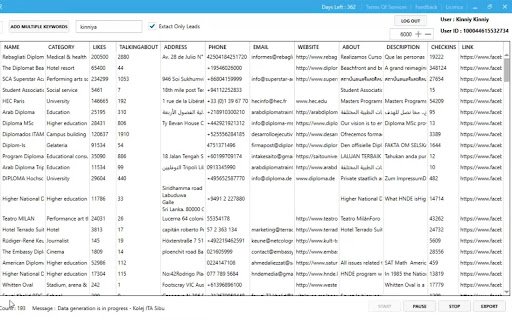 Facebook Extractor  from Chrome web store to be run with OffiDocs Chromium online