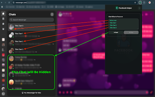 Facebook Helper  from Chrome web store to be run with OffiDocs Chromium online