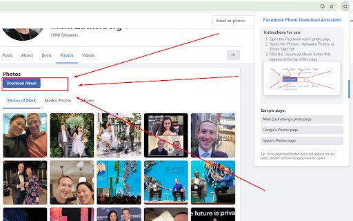 Facebook photo download assistant from Chrome web store to be run with OffiDocs Chromium online Facebook photo download assistant from Chrome web store to be run with OffiDocs Chromium online