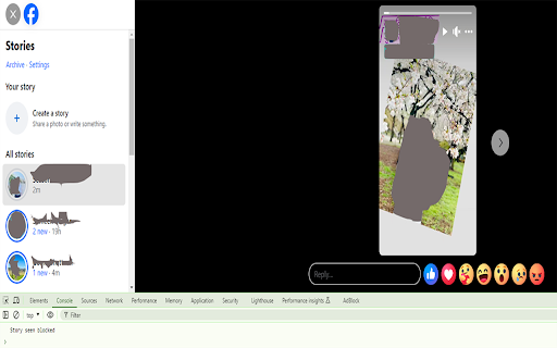 Facebook Story Seen Hider  from Chrome web store to be run with OffiDocs Chromium online
