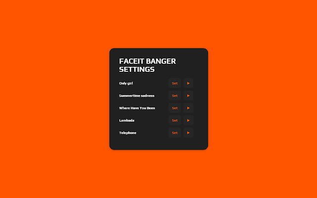 FaceitBanger  from Chrome web store to be run with OffiDocs Chromium online