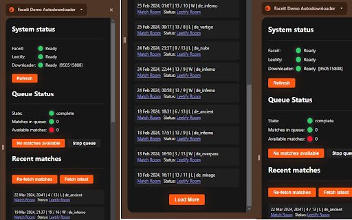 Faceit Demo Autodownloader  from Chrome web store to be run with OffiDocs Chromium online