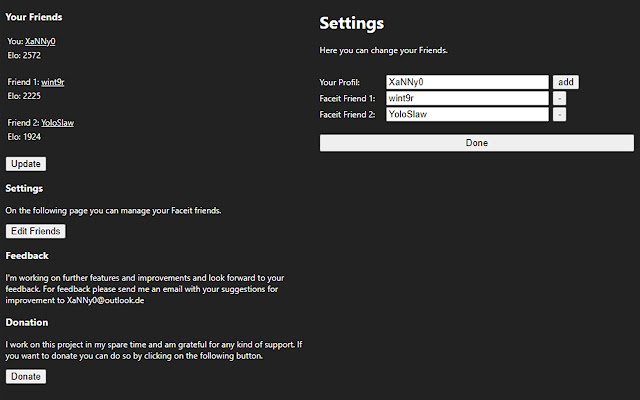 Faceit Friends  from Chrome web store to be run with OffiDocs Chromium online
