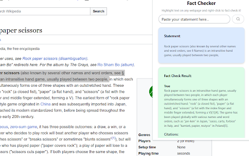 Factuality  from Chrome web store to be run with OffiDocs Chromium online