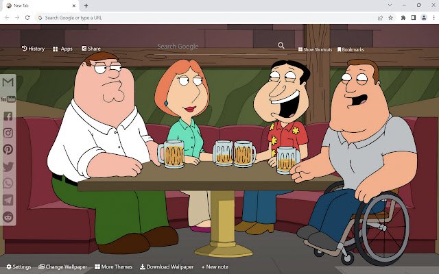 Chrome ウェブストアの Family Guy 壁紙を OffiDocs Chromium online で実行