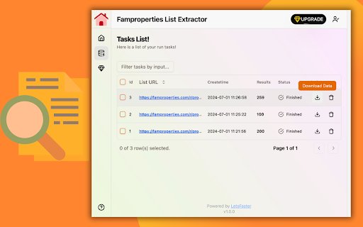 Famproperties List Extractor  from Chrome web store to be run with OffiDocs Chromium online