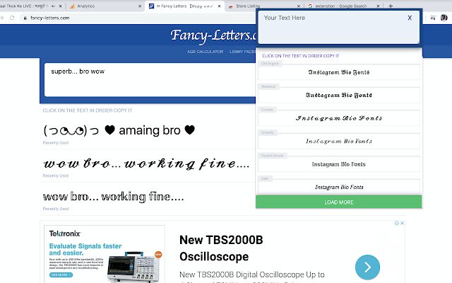 Fancy Letters Generator  from Chrome web store to be run with OffiDocs Chromium online