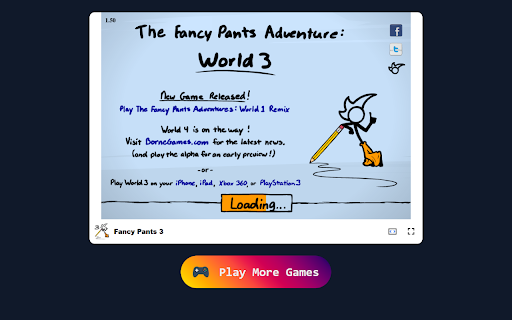 Fancy Pants 3 Game Battle Quirky Foes and Explore Vibrant Worlds!  from Chrome web store to be run with OffiDocs Chromium online