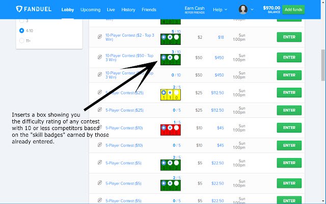 FanDuel Shark Finder pour RotoGrinders de la boutique en ligne Chrome à exécuter avec OffiDocs Chromium en ligne