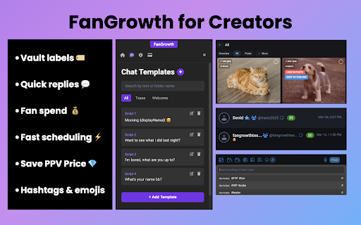FanGrowth for Creators  from Chrome web store to be run with OffiDocs Chromium online