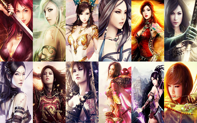 Fantasy Babes Theme  from Chrome web store to be run with OffiDocs Chromium online